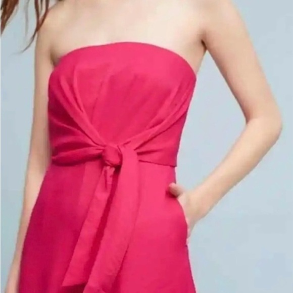 Maeve Pink Strapless Jumpsuit with Wide-Leg Design - Picture 2 of 10